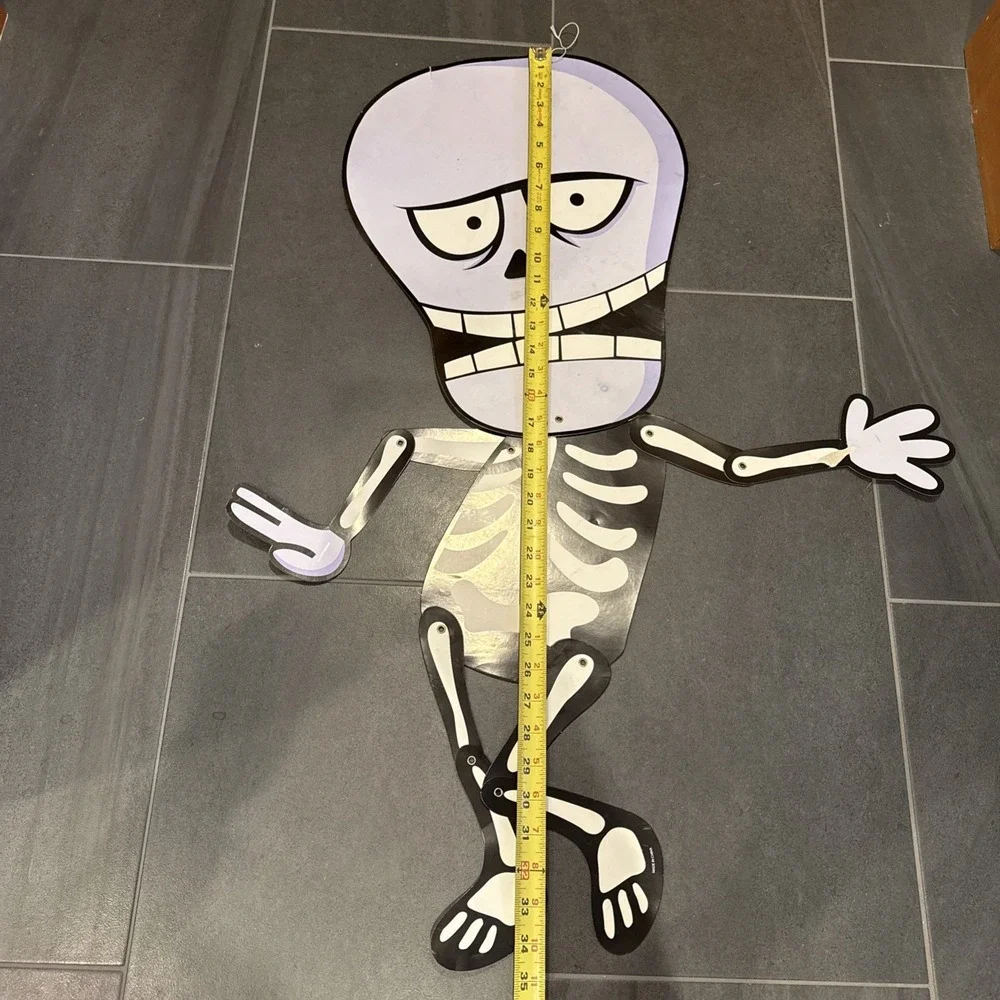 Large Head Small Body Jointed Skeleton Die Cut‎ Halloween Made In China 36